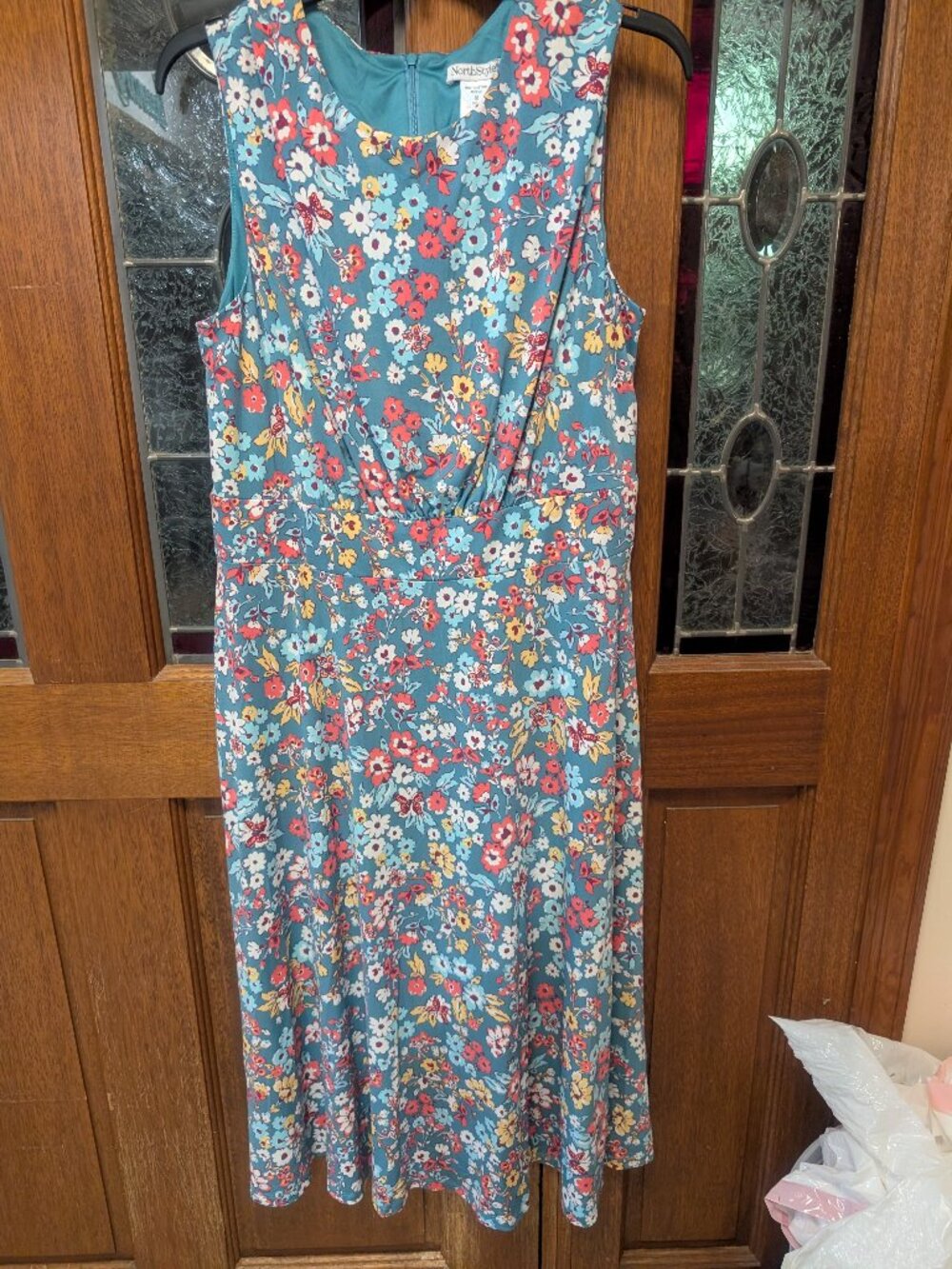 Womens sleeveless, A-line midi dress, size 16
